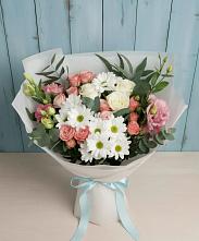 Букет цветов из:  Розы, Лизиантусы и Хризантемы #REPLACE_PRED# Горки-2