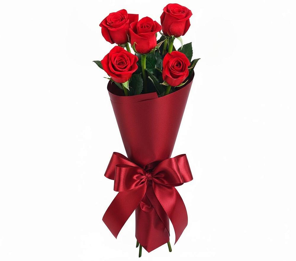 Букет 5 Красных роз Эдлесс Лав в Горки-2