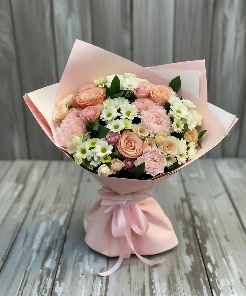 Букет цветов из: Гвоздики, Розы и Хризантемы в Горки-2