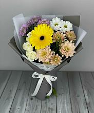 Букет цветов из:  Розы, Герберы и Хризантемы в Горки-2