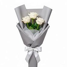 Букет 3 белые розы в Горки-2