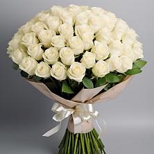 Букет 101 беля роза Белоснежка в Горки-2