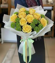 Букет цветов из:  Хризантемы и Розы в Горки-2
