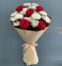 Букет цветов из:  Розы и Хризантемы в Горки-2