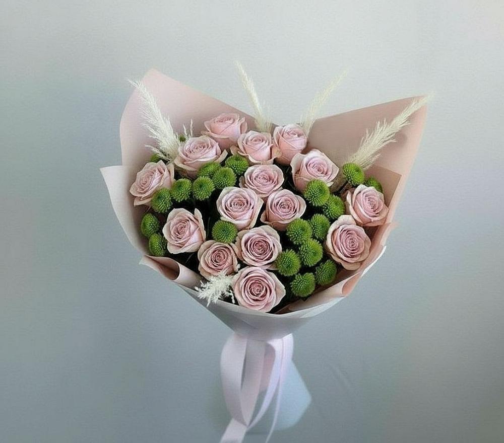 Букет цветов из: Розы и Хризантемы в Горки-2