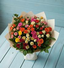 Букет Микс из разноцветных кустовых роз #REPLACE_PRED# Горки-2